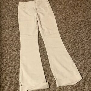 Cleveland new York street brand of tan work pants. Flare